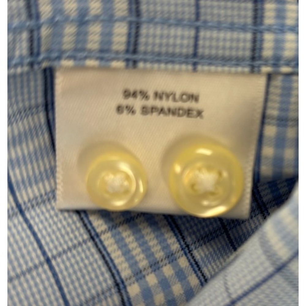 Peter Millar Shirt Mens XL Blue‎ Plaid Summer Comfort Performance Long Sleeve - Picture 9 of 9